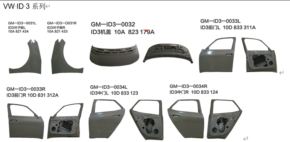Volkswagen ID3 series sheet metal parts - Auto parts product